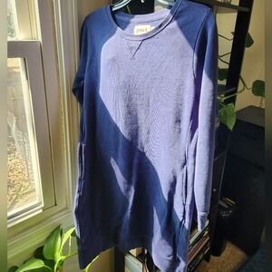 Pact Navy Long Sleeve Sweatshirt Dress with Pockets